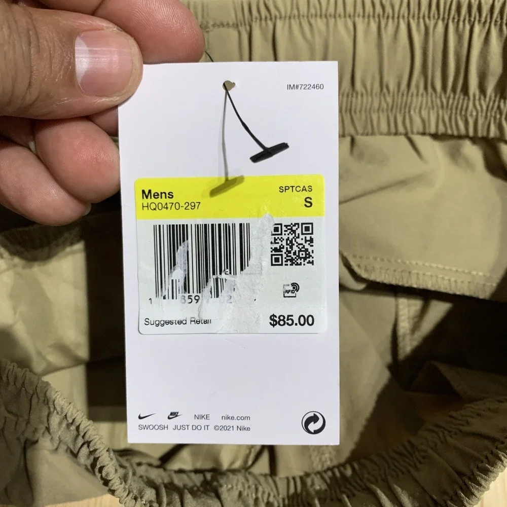Nike‎ Tech Woven Shorts Casual Lounge Athletic HQ0470-297 Khaki  Tan $85 Men's S